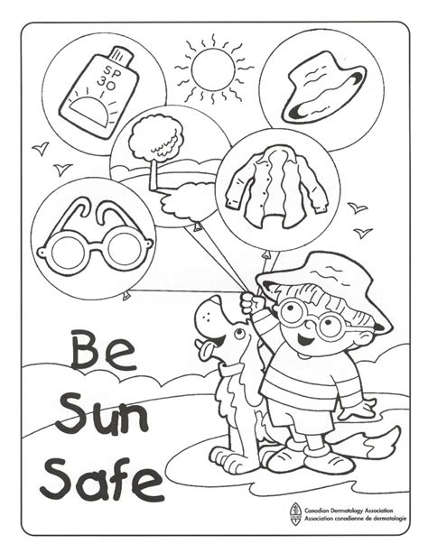Sun Safe Colouring Sheet Summer Safety Sun Safety Activities Safety