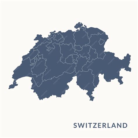 Mapa Da Suíça Ilustração Em Vetor Mapa Suíça Vetor Premium