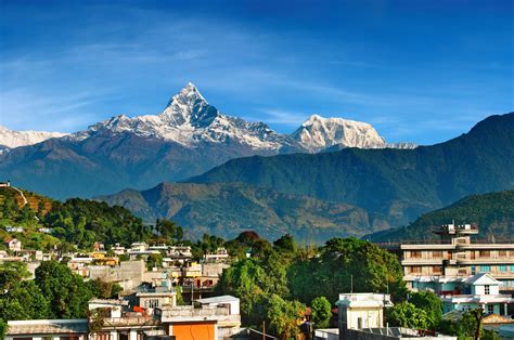 Scenic View Of Machhapuchhre Mountain Which Means Fish Tail In English