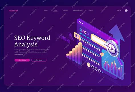 Шаблон целевой страницы для анализа ключевых слов SEO | Бесплатно векторы