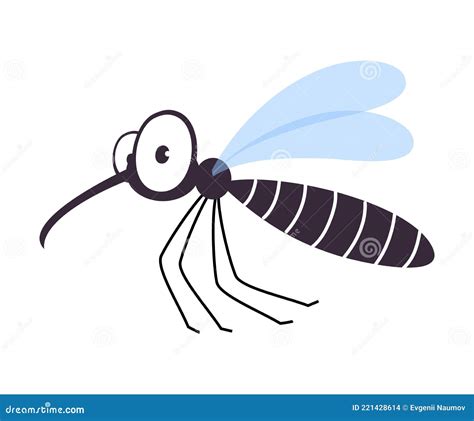 Cute Funny Mosquito Insect Lovely Colorful Creature Cartoon Vector