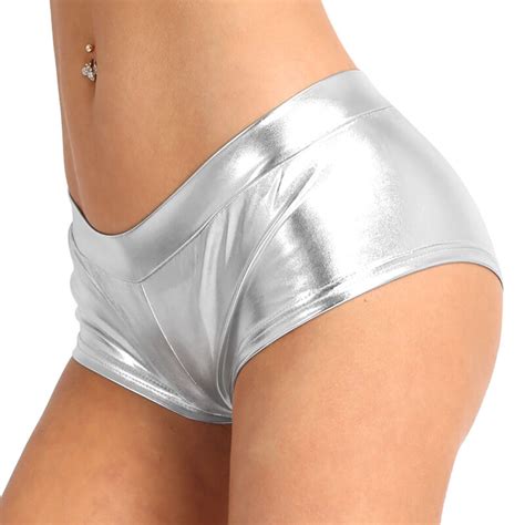 Sexy Womens Shiny Leather Hot Pants Booty Shorts Disco Dance Party