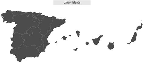 Mapa das ilhas canárias Vetor Premium