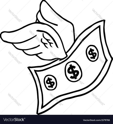 Flying Money Cartoon Vector Image By Hittoon Image 1579766 Vectorstock
