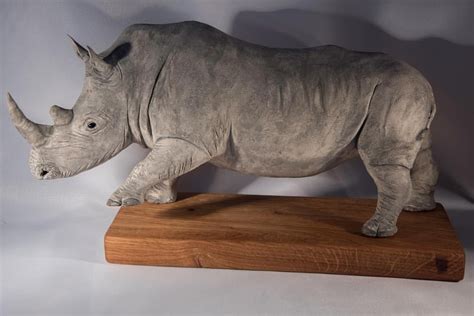 White Rhino Ceramic Sculpture