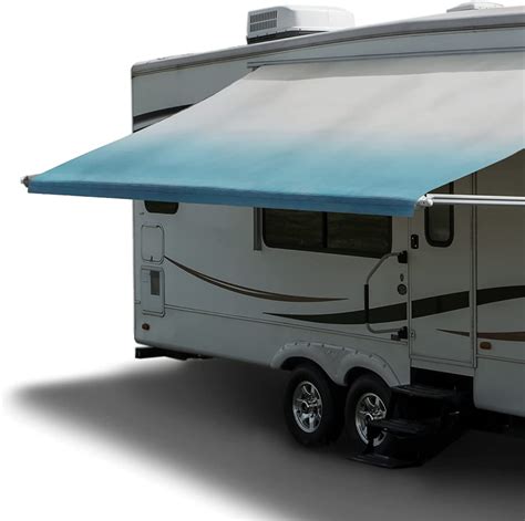 Recpro Rv Awning Fabric 16 Foot Awning Blue Color 8 96 Length