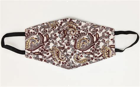 Sale399 Rust And Gold Paisley Designer Face Mask Accessories Red