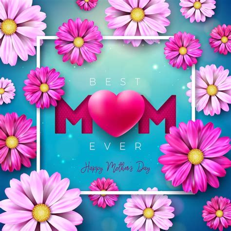 te quiero mamá diseño de tarjeta de felicitación del día de la madre feliz con flores y