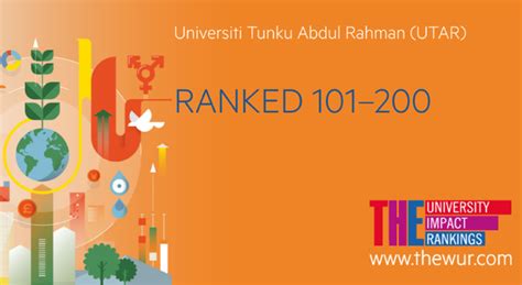 All university rankings and student reviews in one place & explained. UTAR Recognised by THE University Impact Rankings 2019 ...