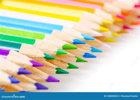 Many Different Colored Pencils Stock Image Image Of Crayon