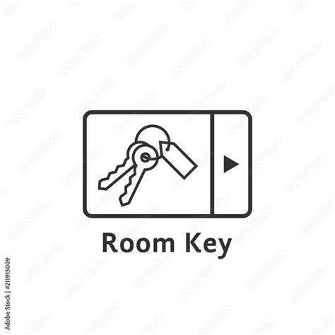Black Thin Line Digital Room Key Logo Stock Vector Adobe Stock