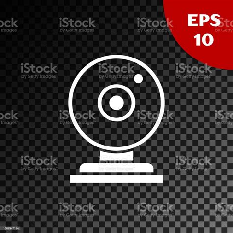 White Web Camera Icon Isolated On Transparent Dark Background Chat