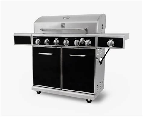 Kenmore 6 Burner Gas Grill With Side Burner Stainless Steel And Black