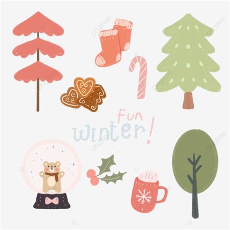 Happy Winter Korean Bear Sticker Set Free Printable Winter Korean