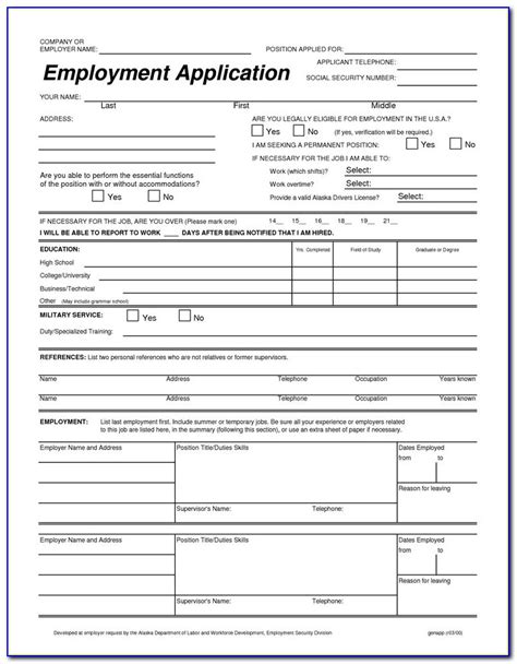 Free Truck Driver Employment Application Template Template Resume