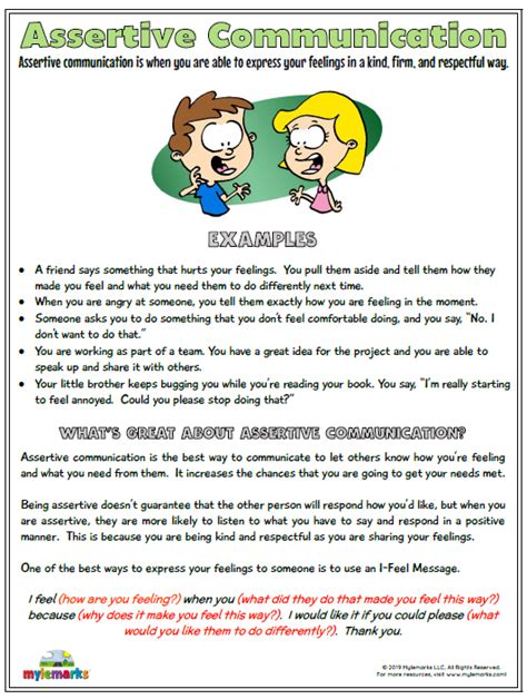 Assertive Communication Worksheet Preschool Printable Sheet