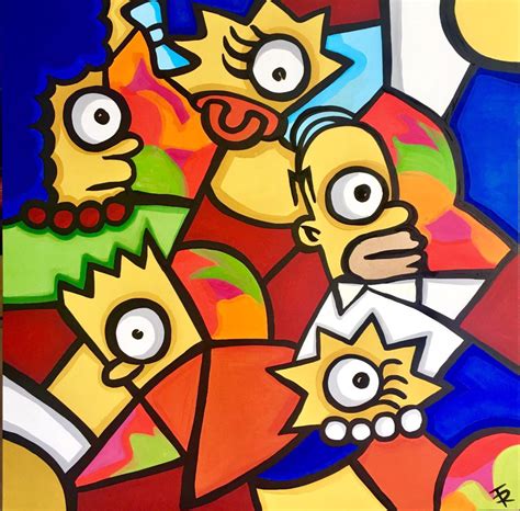 Cuadro Arte Abstracto Los Simpsons Decoración Acrílico 325000
