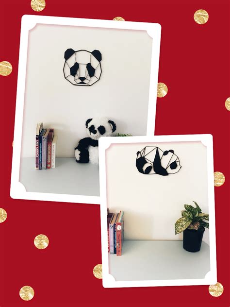 Geometric Panda Wall Art 3d Printed Laying Panda Panda Face Wall Decor