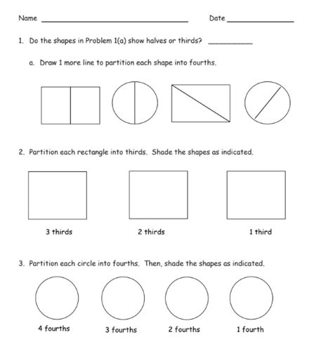 Halves Thirds Or Fourths Solutions Examples Worksheets Lesson