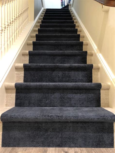 At the carpet workroom, our specialty is stair runners. Our beautiful custom stair runner installation made out of ...