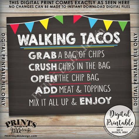 For one, we have yet to meet anyone who doesn't love tacos. Walking Tacos Sign, Taco Bar Taco Sign, Cinco de Mayo ...