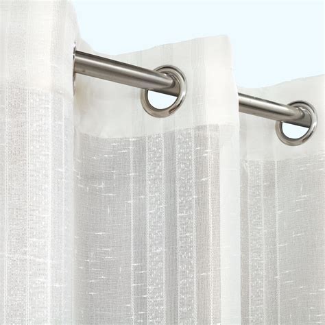 Audrina Metallic Striped Sheer Indoor Outdoor Grommet Curtain Panel