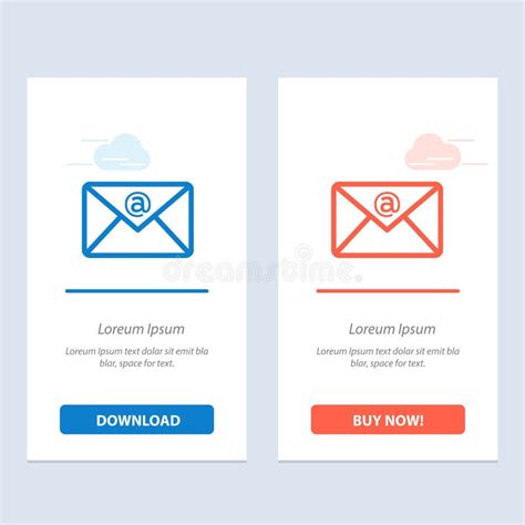 Email Inbox Mail Blue And Red Download And Buy Now Web Widget Card
