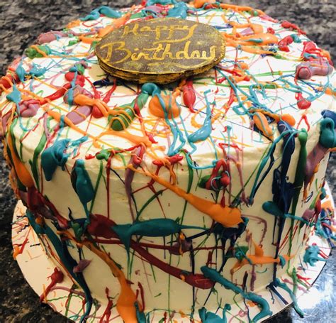 Paint Splatter Birthday Cake