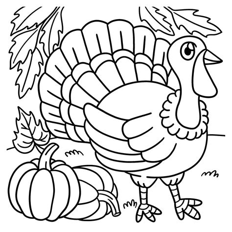 Premium Vector Thanksgiving Turkey Coloring Page For Kids