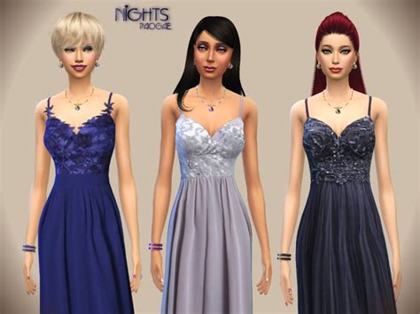 Nights Elegant Long Dresses By Paogae At Tsr Sims 4 Updates