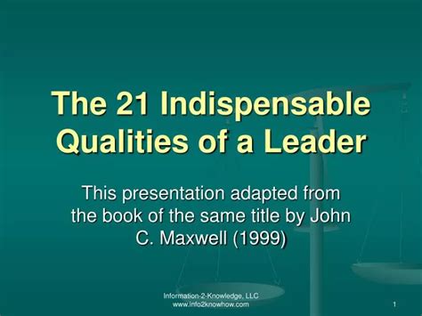 ppt the 21 indispensable qualities of a leader powerpoint presentation id 1274014