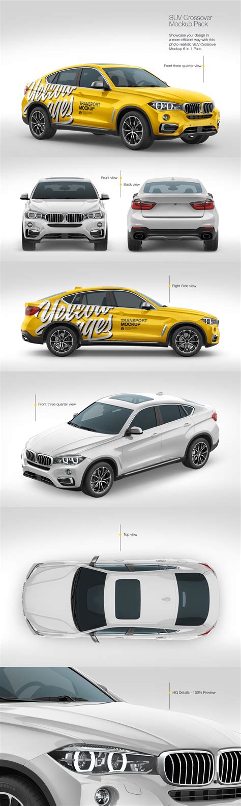 Suv Crossover Car Mockup Pack On Yellow Images Creative Store