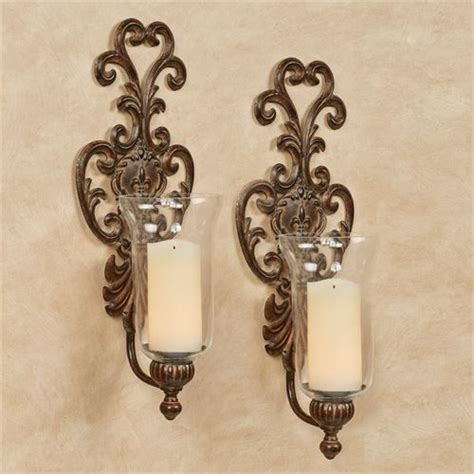 Asciano Bronze Hurricane Wall Sconce Pair In 2020 Sconces Wall