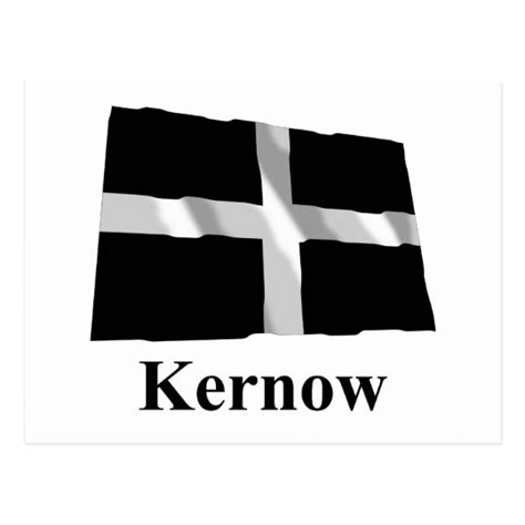 Cornwall Waving Flag With Name In Cornish Postcard