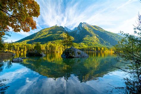 Lake Hintersee In Ramsau In Berchtesgaden Bavaria Germany Stock Photo