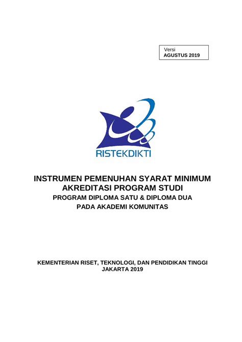 Instrumen Pemenuhan Syarat Minimum Akreditasi Program Studi Document