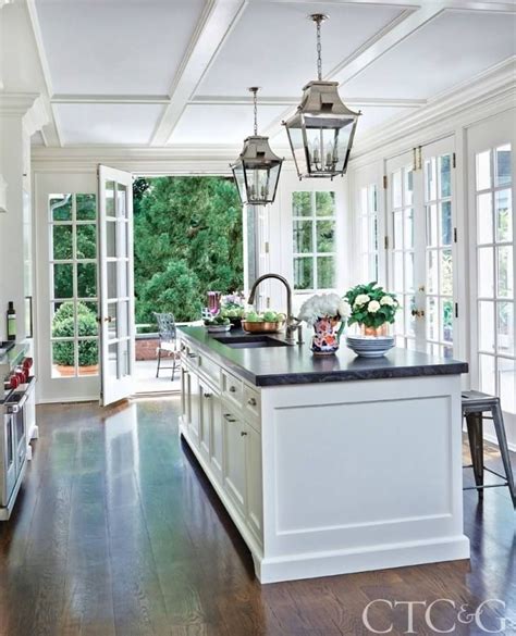 The grand entrance hall is a colonial revival standard. 22 Stunning Hamptons Kitchens You Will Love! | Kitchen ...