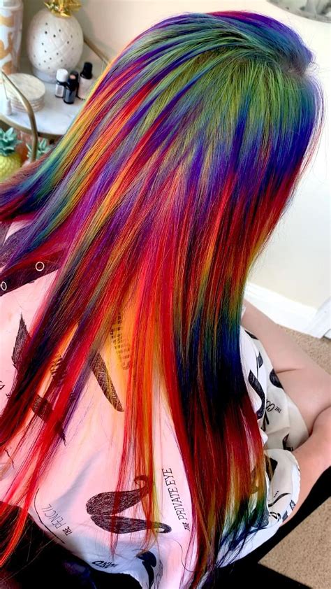 I Wanted To Try Something Fun So We Did My Take On A Rainbow “oil Slick” Hair Color Oil Slick