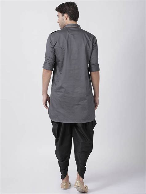 Grey Plain Cotton Pathani Suits Vastramay 3025999