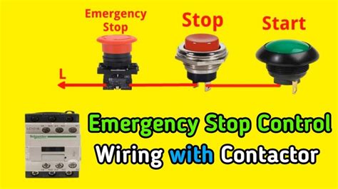 Emergency Stop Control Switch Wiring With Contactor Mianelectric Youtube