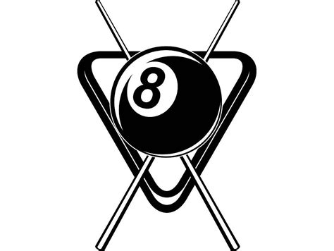 Billiards Pool Logo Que Stick Eight Nine Ball Snooker Etsy