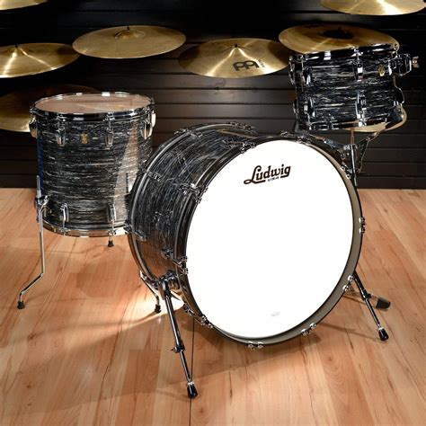 Ludwig Classic Maple 131624 3pc Drum Kit Vintage Black Oyster Drum