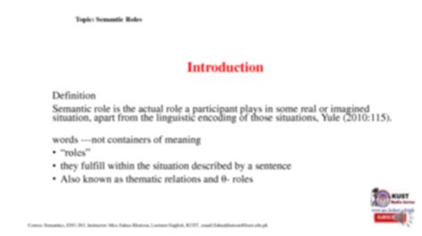 Solution Semantic Roles Studypool
