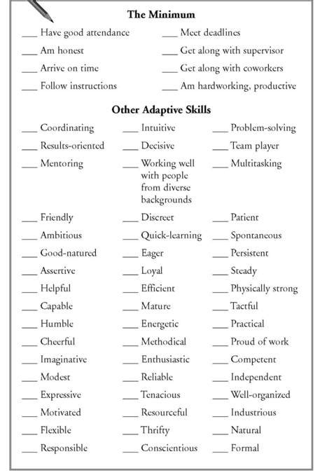 Identify Your Skills Identify Your Adaptive Skills And Personality