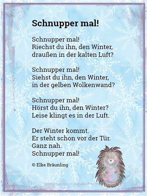 Klicke dich durch unsere weihnachtsgedichte für kinder. Winter ist's. Schnupper mal! | Gedichte für kinder ...