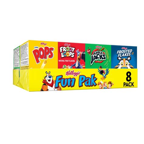 Kelloggs Fun Pak Breakfast Cereal Variety Pack 856oz Tray 8 Count