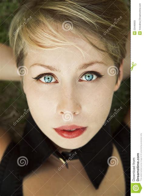 Girl With Green Eyes Stock Image Image Of Emotion Young 23446603