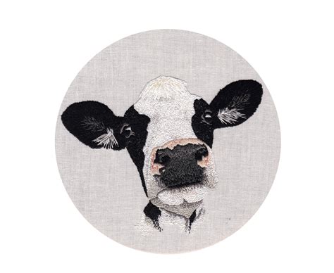 Hand embroidered Cow by Ellie Tolfts | Hand embroidered ...