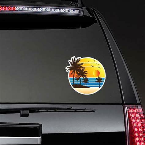 Tropical Beach Sunset Sticker