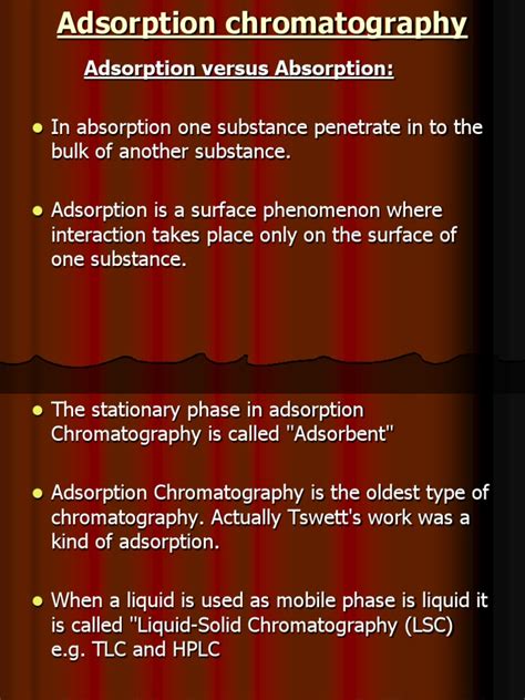 Adsorption Chromatographyppt Adsorption Chromatography